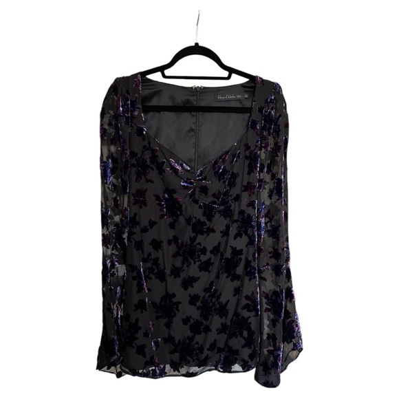 NWOT House of Harlow 1960 X Revolve Luelle mini dress in blk & purple XS - Picture 3 of 5